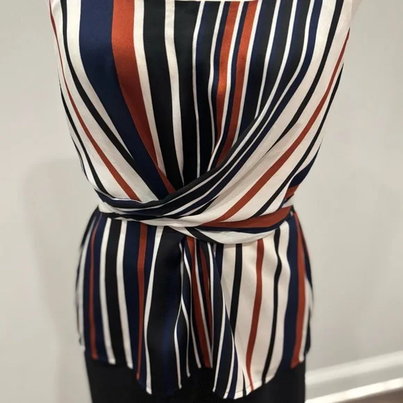 Express Navy and White Striped Blouse - Picture 4 of 7